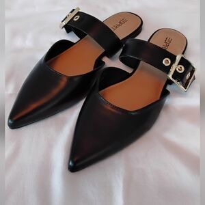 Womens Black Pointed Toe Spirit Alaina Mules